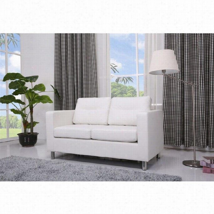 Gold Sparrow Detr Oit Faux  Leather Loveseat In White