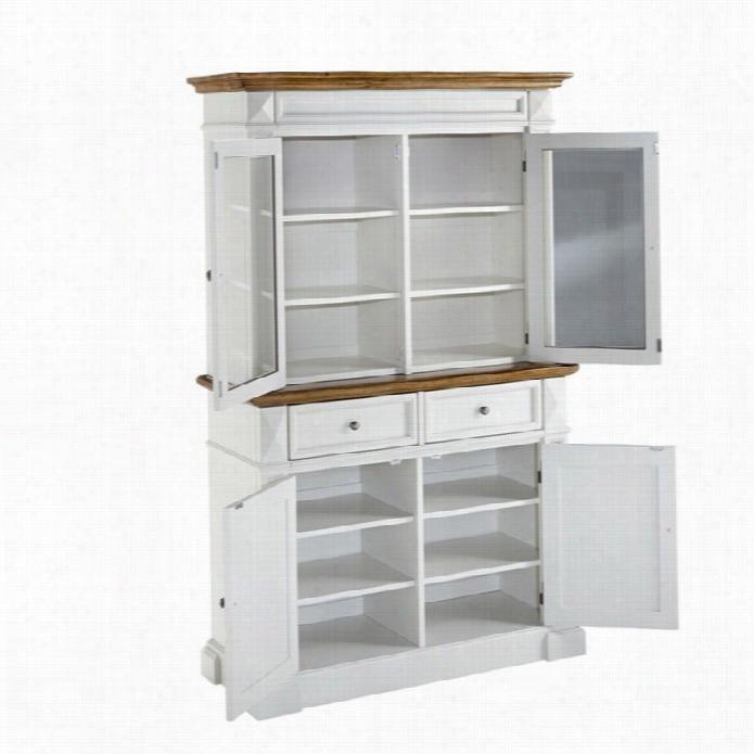 Home Styles Americana Buffet And Hutch In White Oak