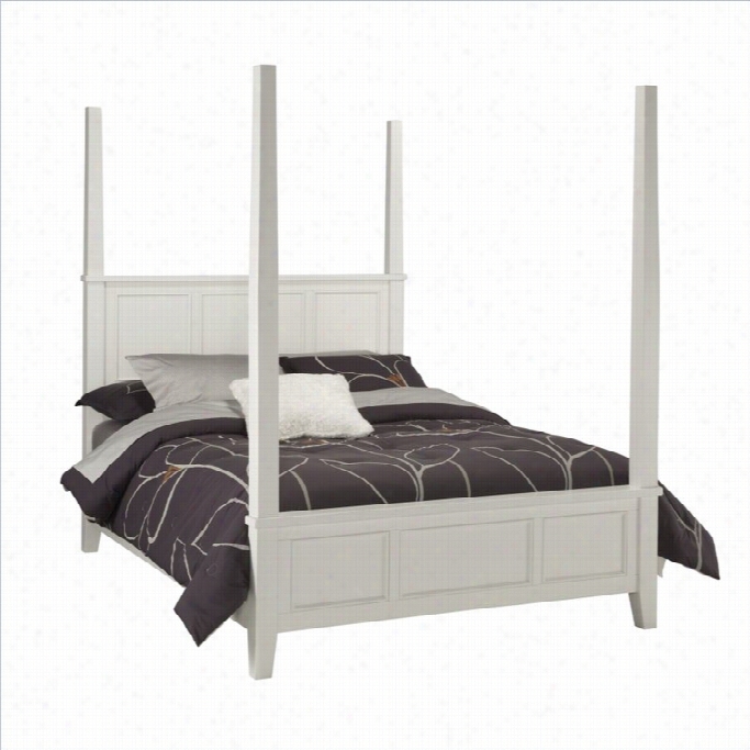 Home Styles Naples Poster Bed In White-queen