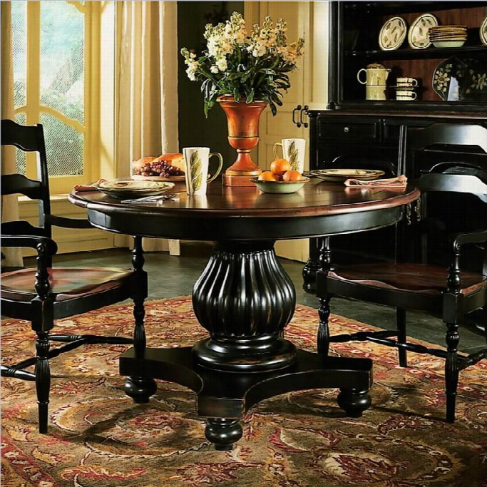 Hooker Furniture Indigo Creek Dining Table In Rub-through Blak