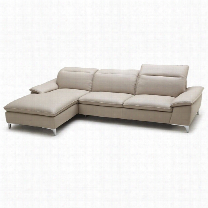J&m Furniture 1911b Le Ather Left Chaise Sectional In Taupe