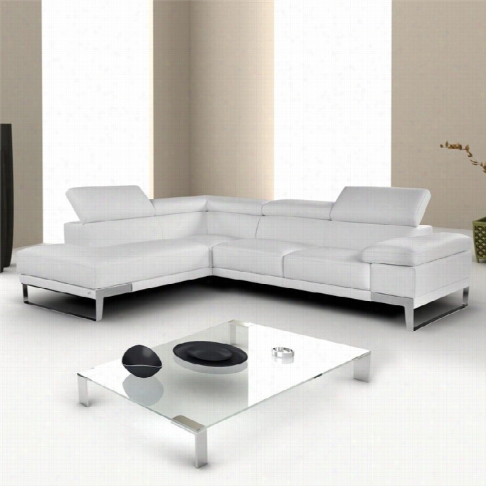 J&m Furniture Nicoletti Domus Leather Left Sectional In White