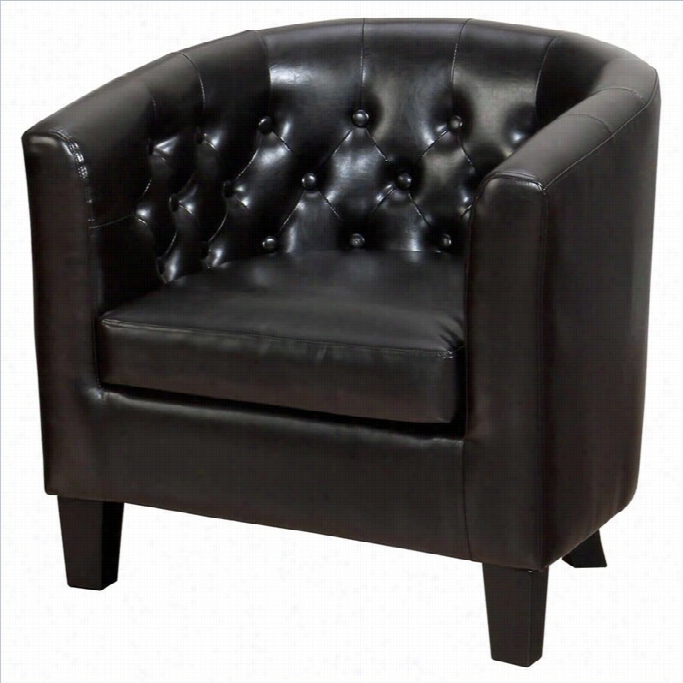 Jo Fran Gianni Tufted Leather Clb Barrel Chai Rn Chestnut