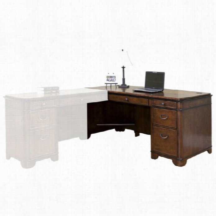 Kath Y Ireland Home By Martin Kensington Desk For Left Hand Facing Keyboard Return In Warm Fruitwood