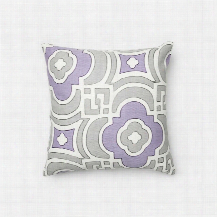 Loloi 1'6 X 1'6 Cotton Down Pillow Ingray And  Plum