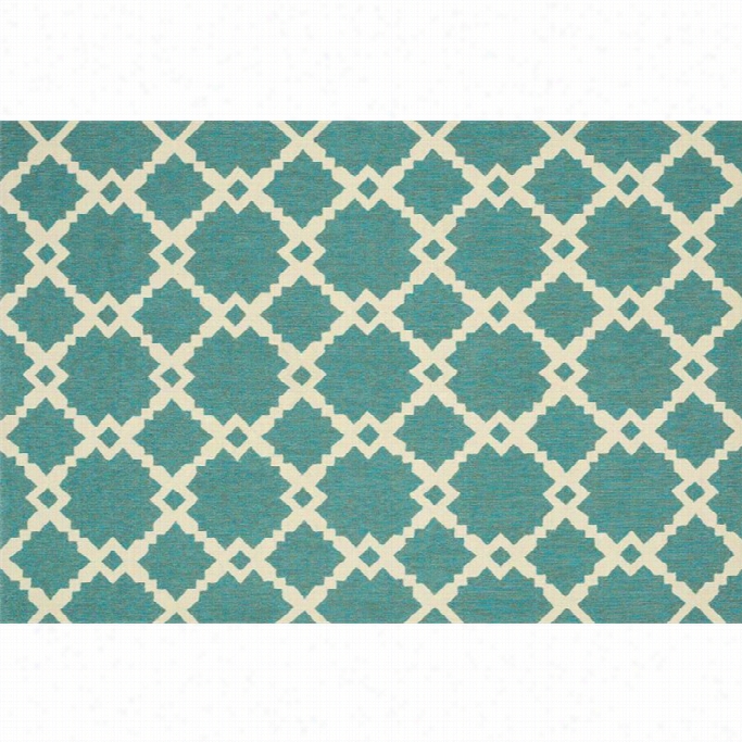 Loloi Ventura 5' X 7'6 Hand Hooked Rug In Turquoise And Ivory