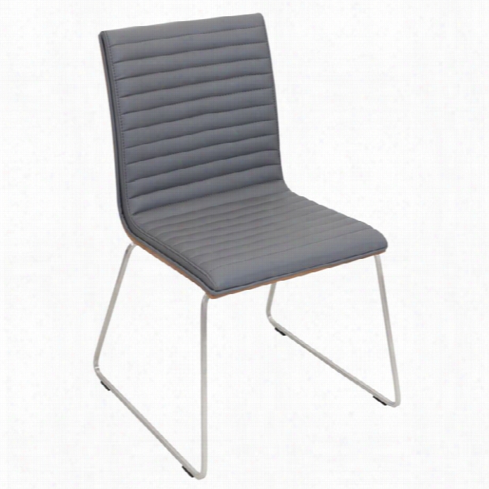 Lumisource Deface Adining Chair In  Gray Ans Walnut