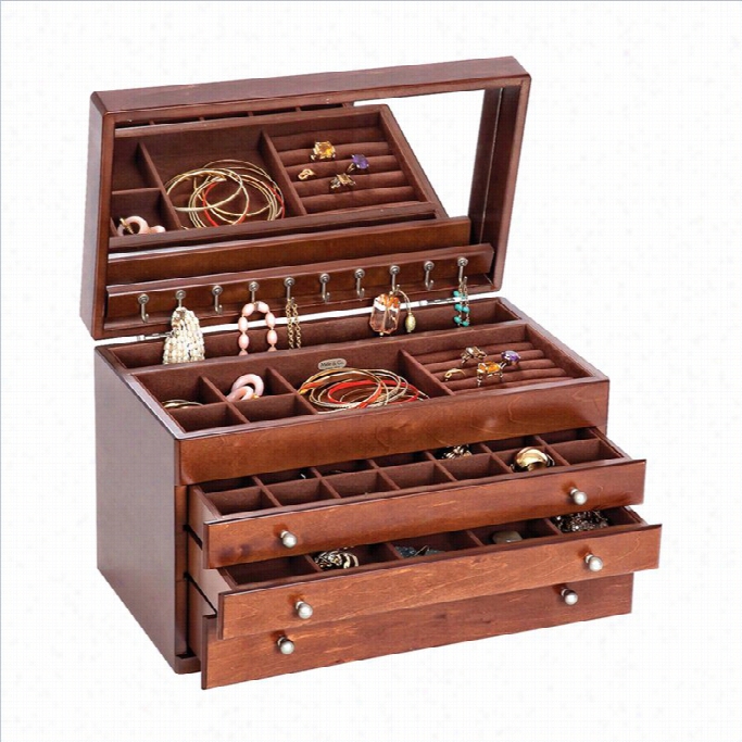 Mele And Co. Brigitte Jewelry Box In Antique Wanut