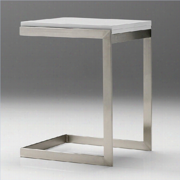 Mobital Faze Extension End Table Inh Igh Gloss White