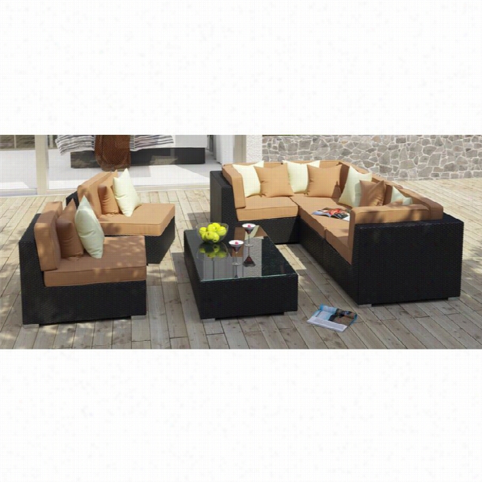 Modway Lambid 7 Gun Outdoor Sofa Est In Espresso And Mocha