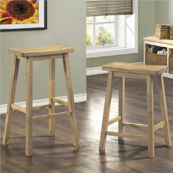 Monarch 24 Saddle Seat Bar Stool In Natural (set Of 2)