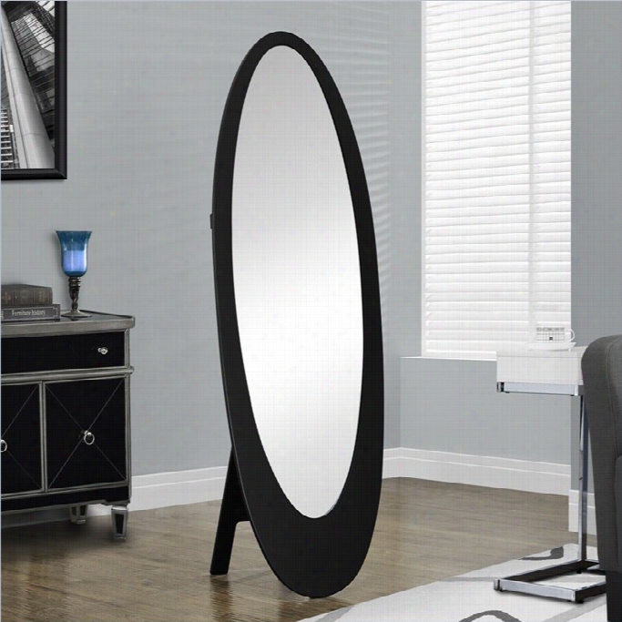 Monarch Oval Cheval Mirror In Black
