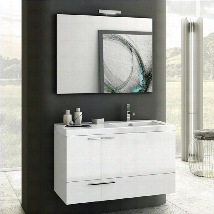 Naeek's Acf 40 New S Rate Wall Mounted Bathroom Vanity Set In Glossy White