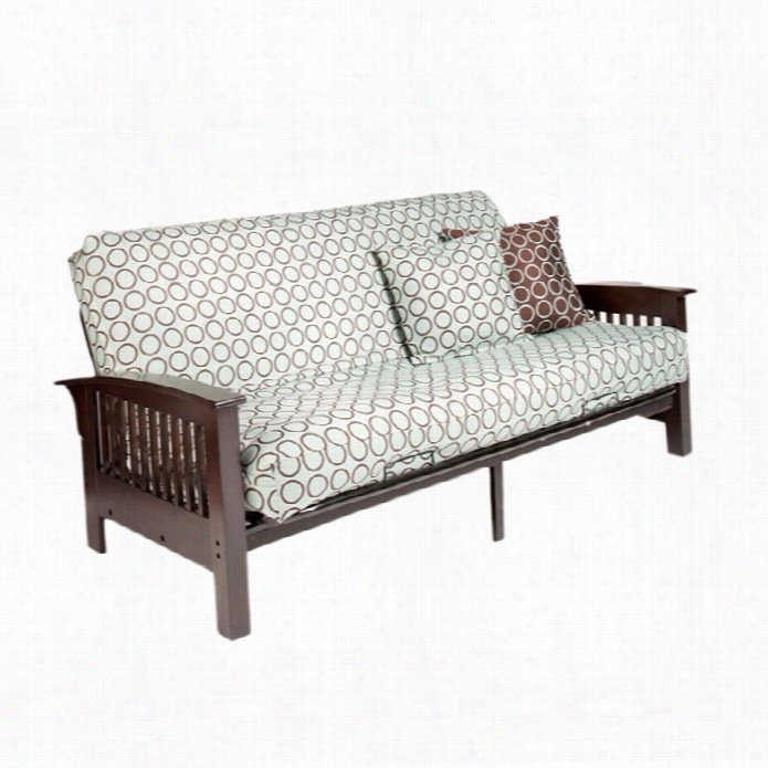 Night And Day Arbor Full Wood And Metal Futon In Chocolte