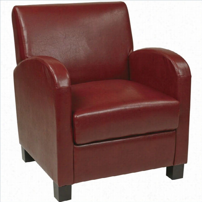 Office Star Metro Eco Leather Club Chair In Red