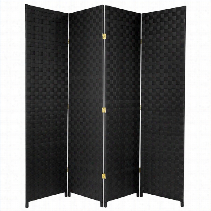 Oriental All Weather Outdoor 4 Panel Room Divider In Black