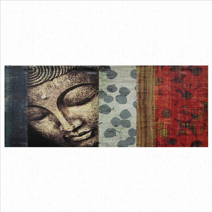 Oriental Furniture Peaking Buddha Statue Can Vs Wall Arrt  In Multicolor