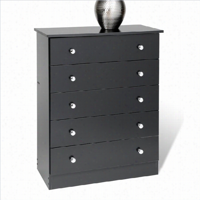 Prepac 5 Drawer Chest In  Blaack Finish