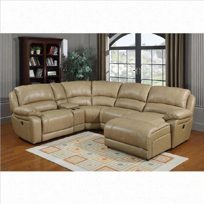 Pri Brisbane Leather Sectional Sofa In Lv Taupe