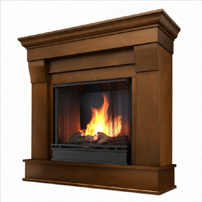 Real Ardor Chateau Ventleess Gel Fireplace In Espresso Finish