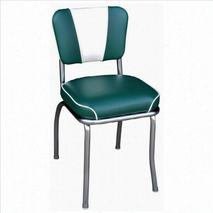 Richardson Seating Retro 11950s V-back Chrome Waterfall Seat Diner Dining Seat Of Justice In Green And Pale