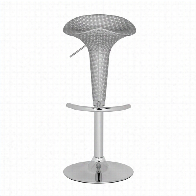 Safavieh Flynn 23.2-31.7 Adjustable Chrome Steel Bar Stool In Silver