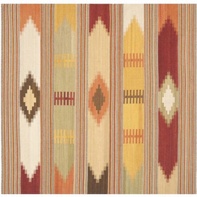 Safavieh Navajo Kilim Red Ocntemporary Rug - Square 5'