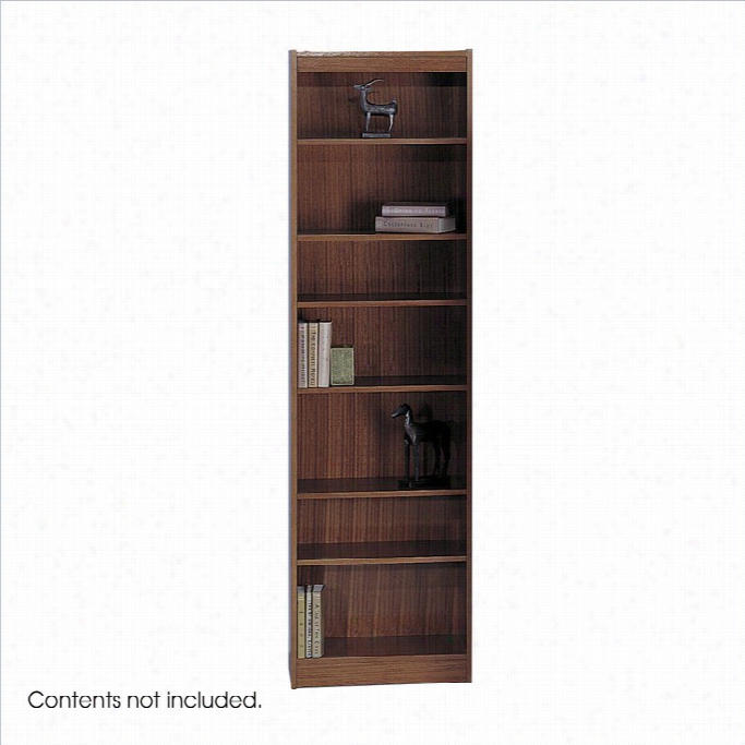 Safco Workspace Seven Shelf 24w X 84h Baby Bbookcase In Walnut