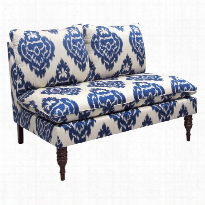 Skyline Armless Upholstered Loveseat In Diaond Blue