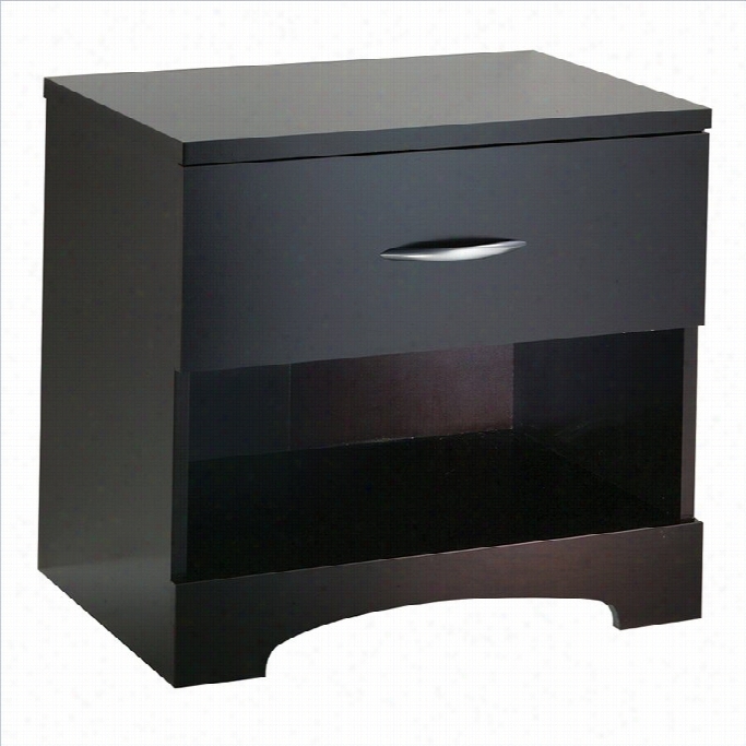 South Shore Back Bay Nightstand In Dadk Chocolate