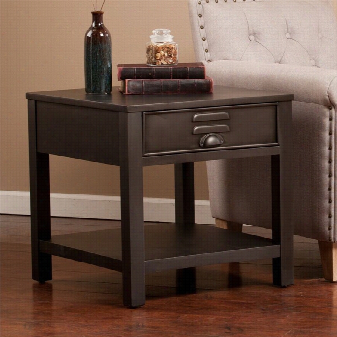 Southern Entrprises Radcliff Metap End Table In Renovation Gray