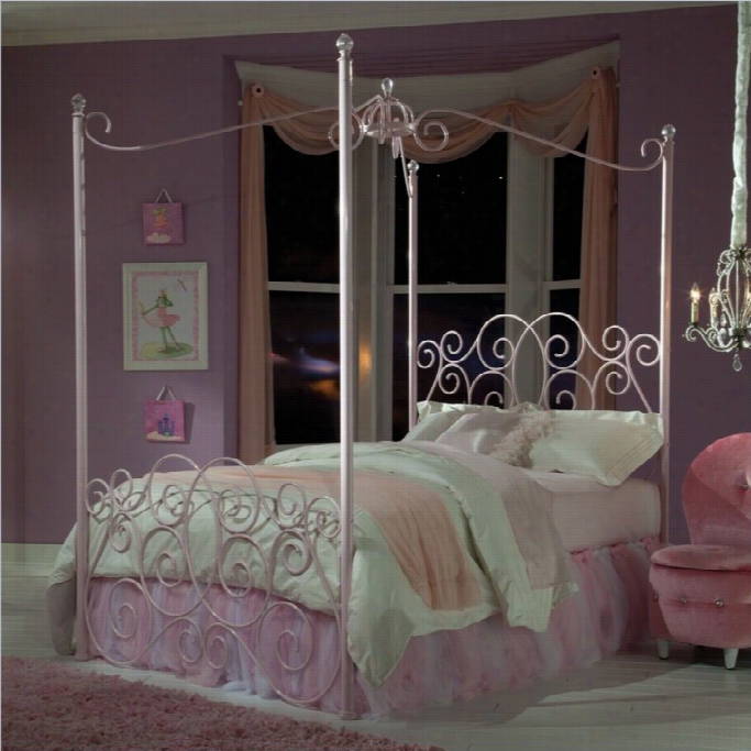 Standard Furniture Princess Canopy Bed In Ppink Finish