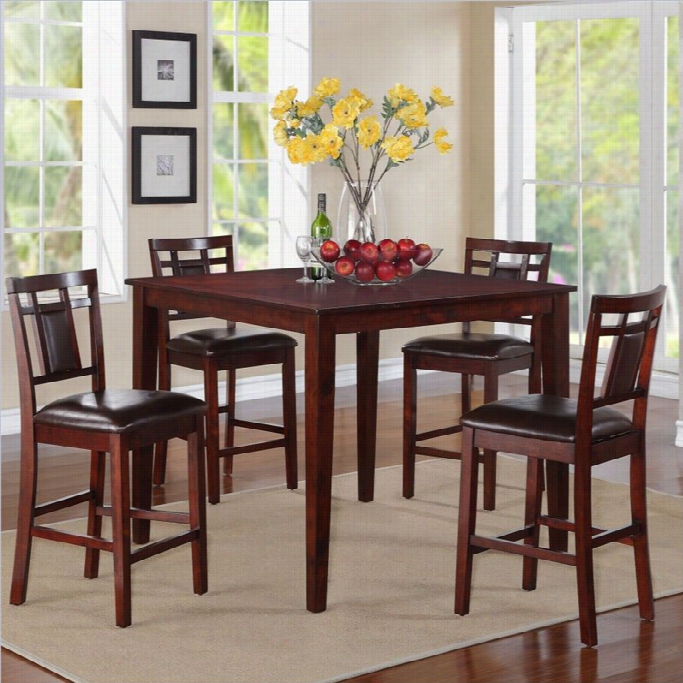 Standard Furniture Westlake Counter Heiht Dininng Table Set In Golden Brown