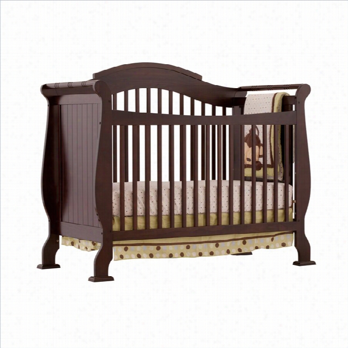 Stork Craft Valemtia 4-in-1 Fixed Side Convertible Crib In Espresso