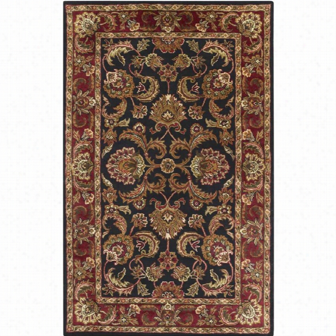 Surya Ancient Treasures 5' X 8' Hand Tufted Wool Black Red Rug