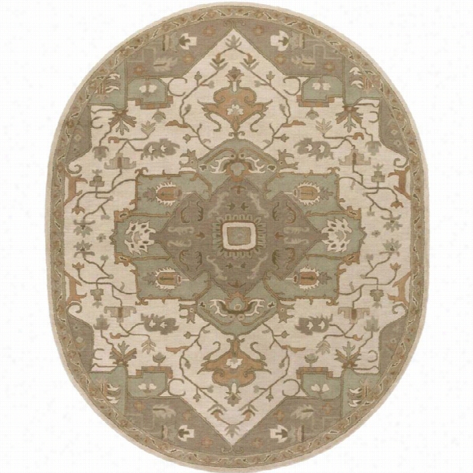 Surya Caesar 8' X 10' Oval Hand Tufted Wool Rug In Unseasoned