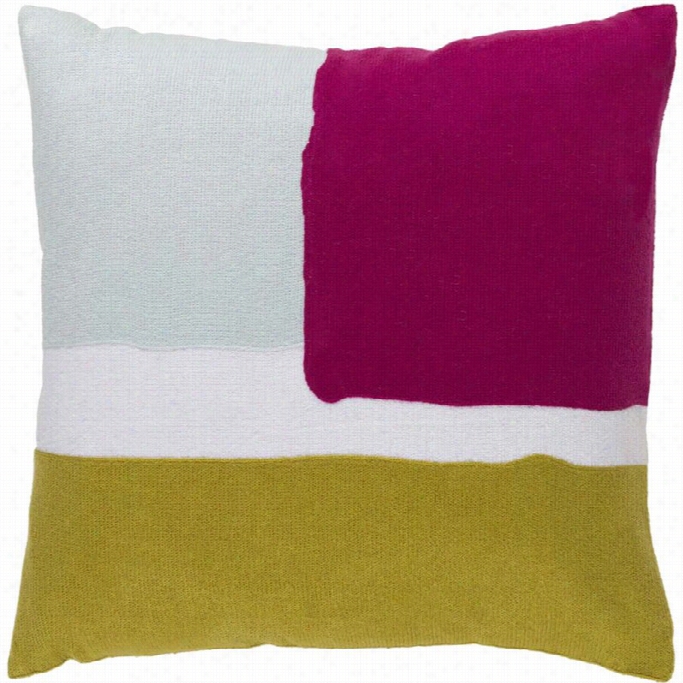 Surya Harvey Down Fill 20 Square Pillow In Yellow Af Minnow