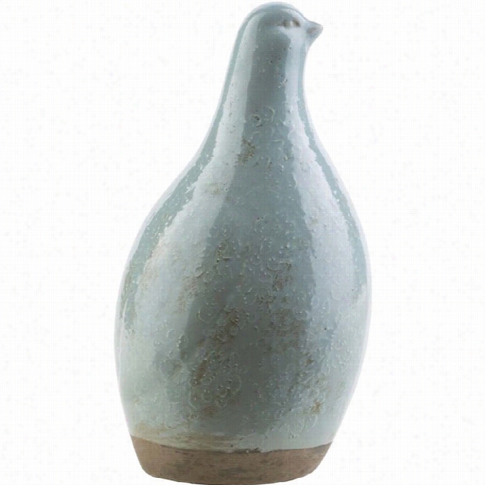 Sura Leclair 945 X 4.92 Ceramic Bird In Glossy Blue And Gray