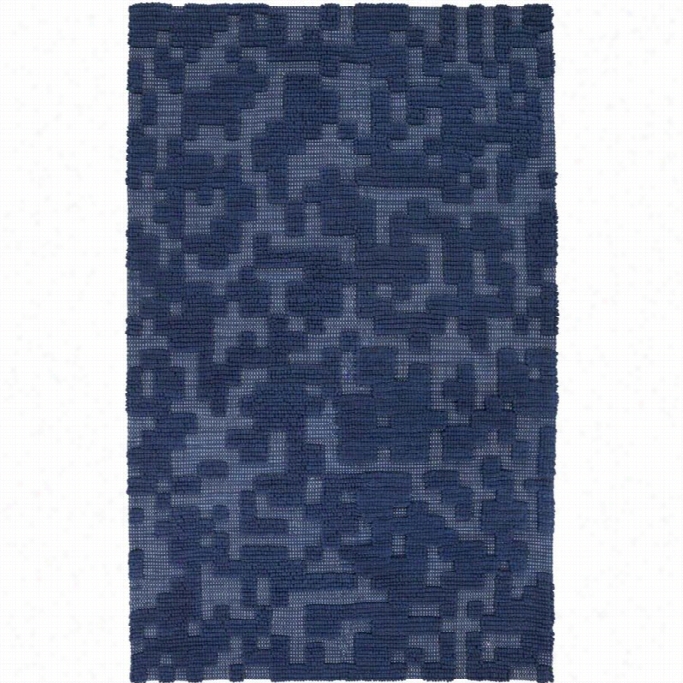 Surya Stencil 5' X8 ' Hand Wwoven Wool Rug In Blue