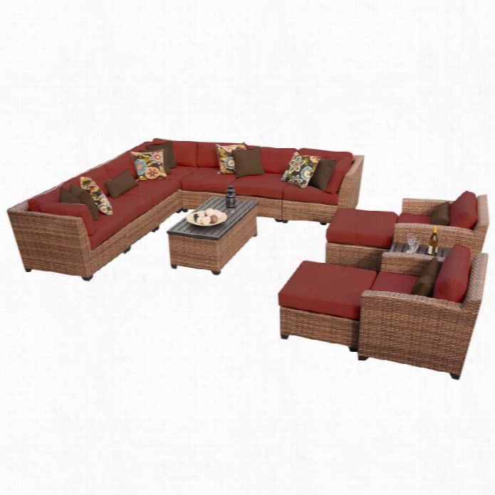 Tkc Laguna 13  Piece Outdoor Wicker Sofa Set In Terracotta