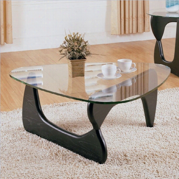 Trent Home Choris Gl Ass Top Cocktail Table In Black