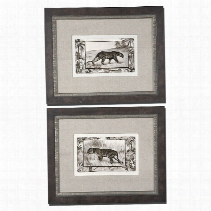 Uttermost Big Cats Frmed Art (set Of 2)