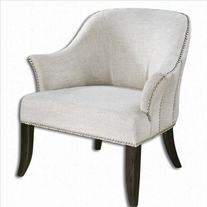 Uttermost Lesa Alabaster White Armchair  In Black