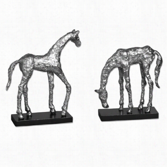 Uttermost Let's Graze Horse Statues (set Of 2)