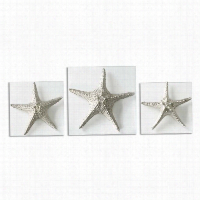 Uttermost Silver Starfish Wall Art (set Of 3)