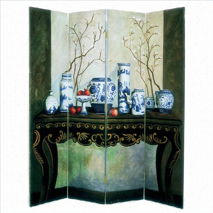 Wayborn Hand Painted Display Of Vase Room Diviider