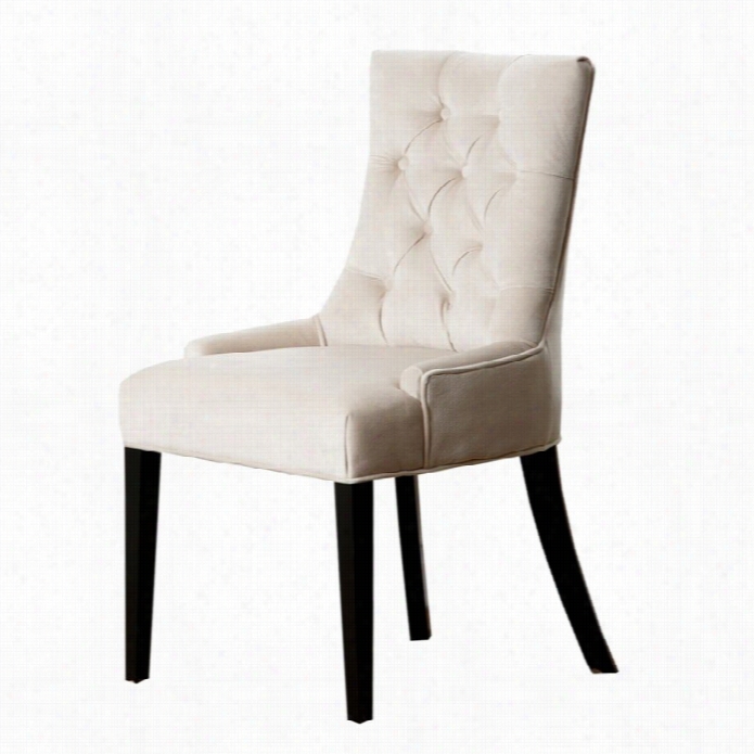 Abbyson Living Maverick Fabric Dining Chair In Cream