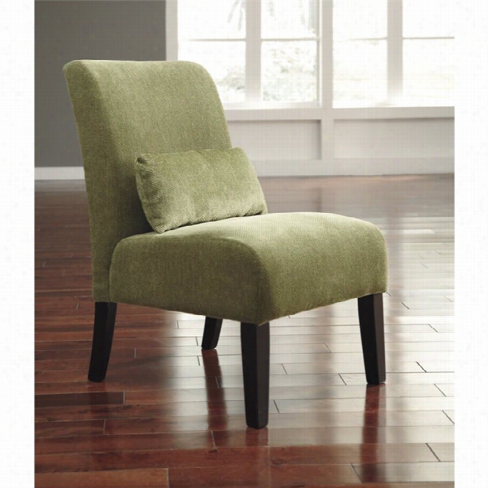 Ashley Annora Chenille Armlless Accent Chair In Green