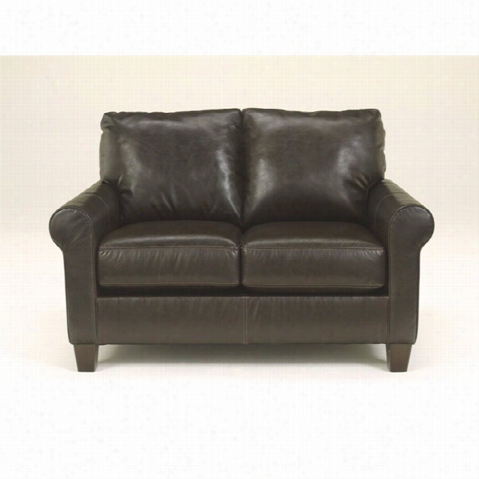 Ashley Ufrniture Nastas Durablennd Leather Lovseat In Bark