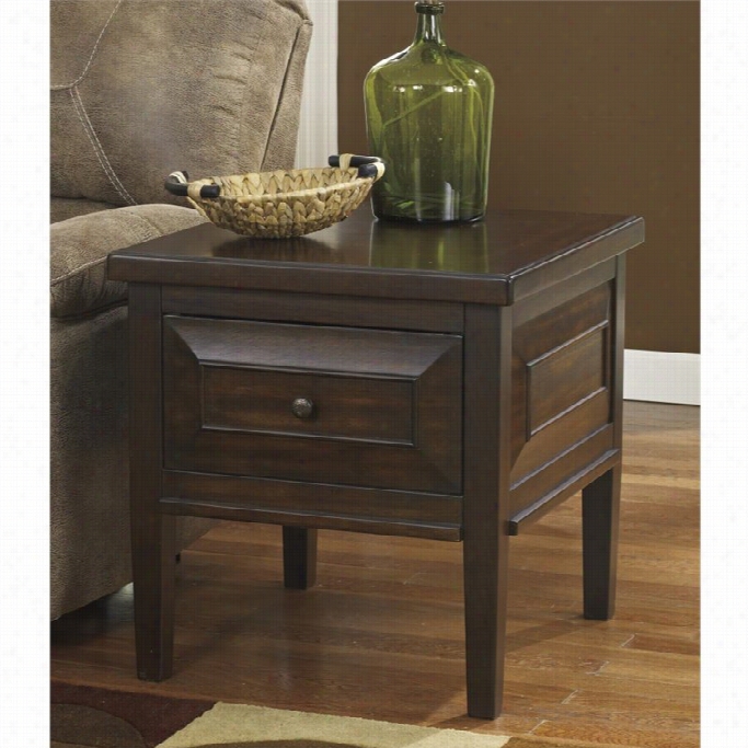 Ashley Hindell Park Square End Table In Rusticc Brown